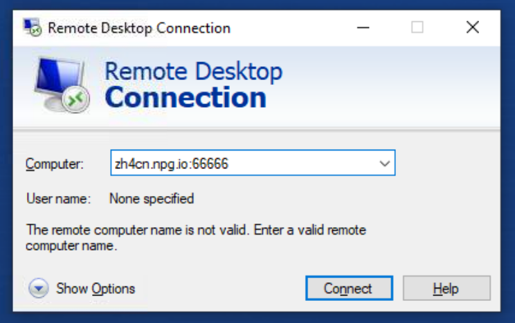 Remote Desktop window